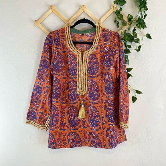 SOFT SURROUNDINGS | Moroccan Embellished Tunic Top  L388 - Picture 1 of 7